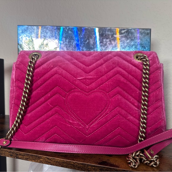 Authentic Gucci Velvet Blind for Love Marmont Crossbody bag - Picture 3 of 10